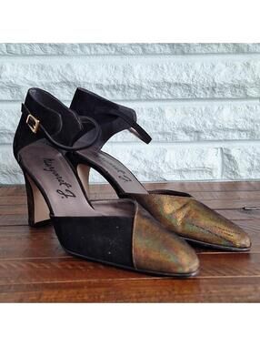 Margaret J Black Closed Toe Ankle Strap Heel Size 8.5